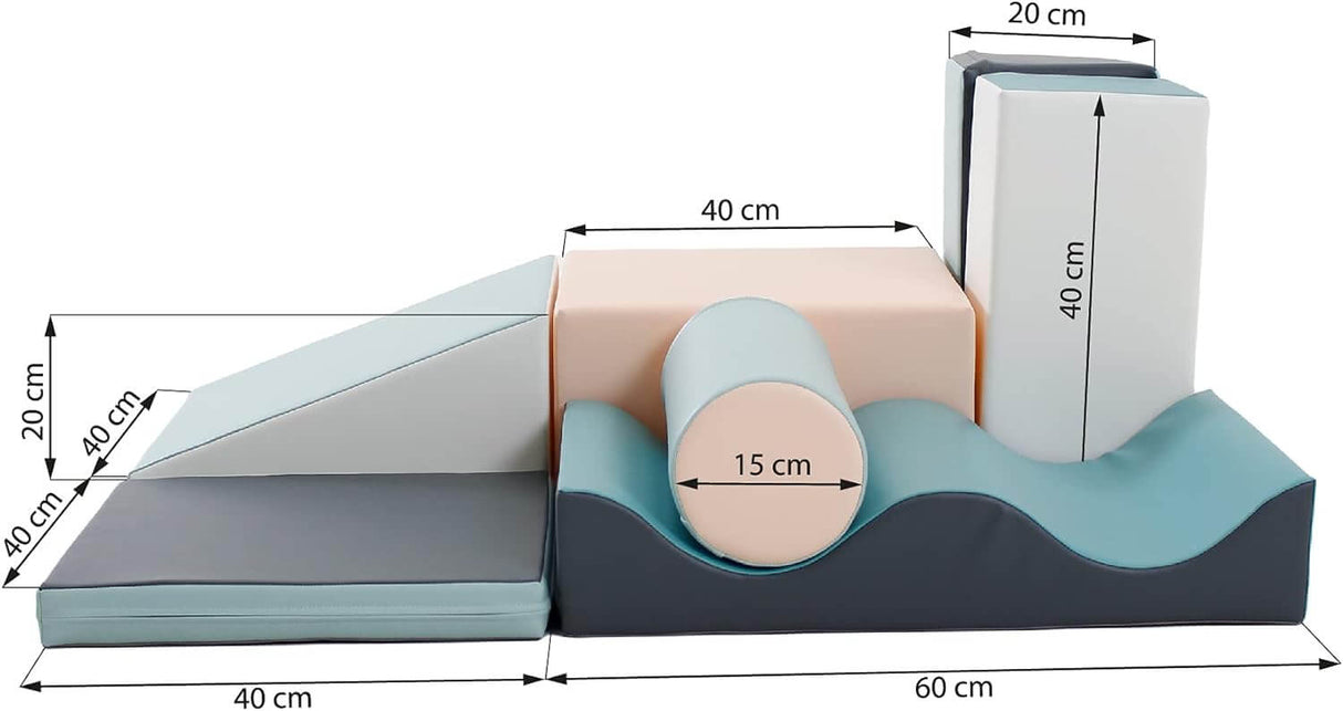 Bunte Bauklötze in verschiedenen Formen und Farben für kreatives Spielen