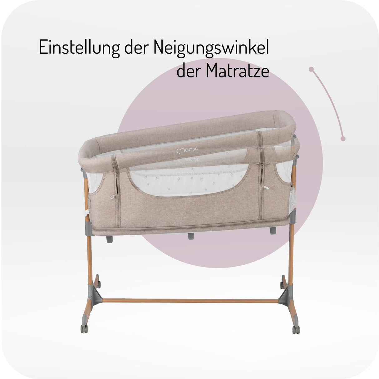 MoMi SMART BED 2.0 Kinderbett Grau mit 2 Schlafpositionen und Laufgitterfunktion für Kleinkinder