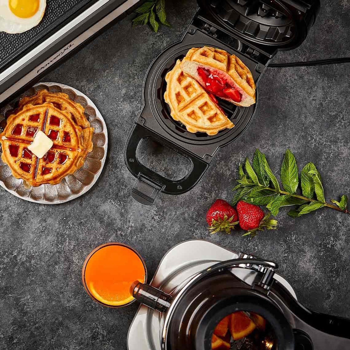PowerXL Waffle Star Waffeleisen – Gefüllte Waffeln 18cm Antihaft