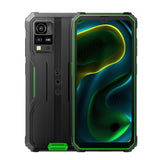 Blackview BV4800SE Outdoor Smartphone – Rückseite und Vorderseite frontal leicht überlappend und buntem Dispaly