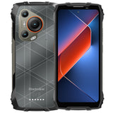 Blackview BL7000 Outdoor Smartphone – Rückseite und Vorderseite frontal leicht überlappend und buntem Dispaly frontal