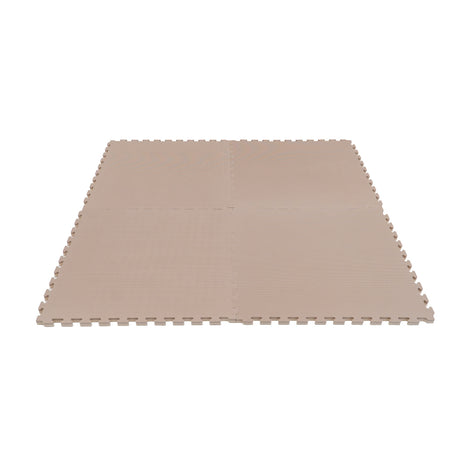 Beige Schaumstoffmatte mit Steckverbindungen, quadratische Form, rutschfest