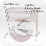 MoMi SMART BED 2.0 Kinderbett Grau mit 2 Schlafpositionen und Laufgitterfunktion für Kleinkinder