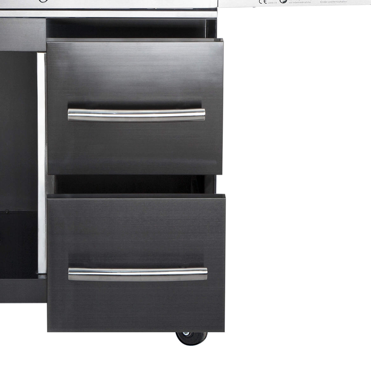 ALLGRILL Schubladen-System re. für Modular CHEF L -black-  MIT GRIFF !!!