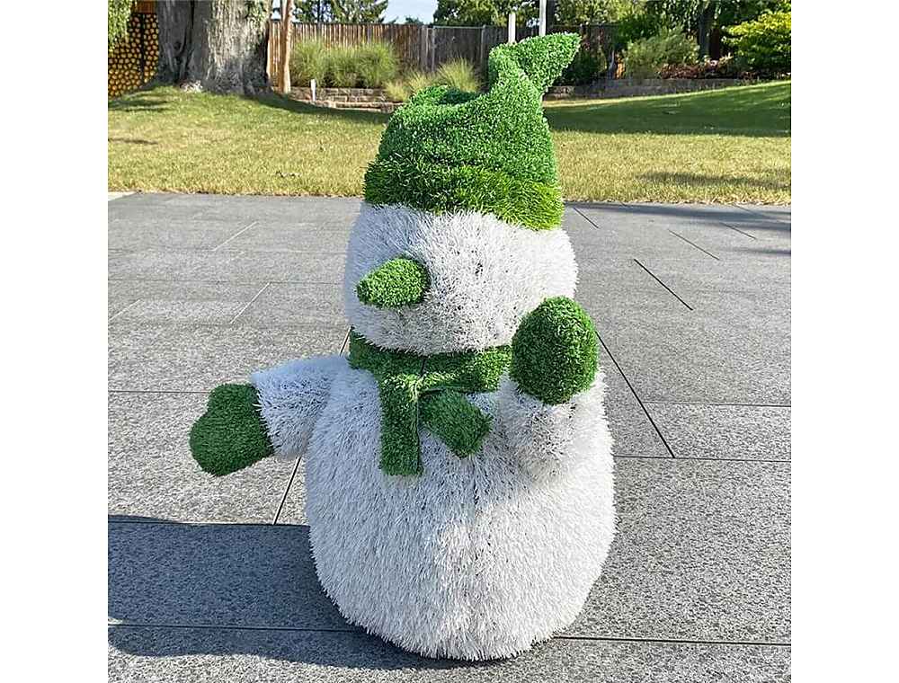 AniPlants Grasfigur Schneemann 100 cm im Garten