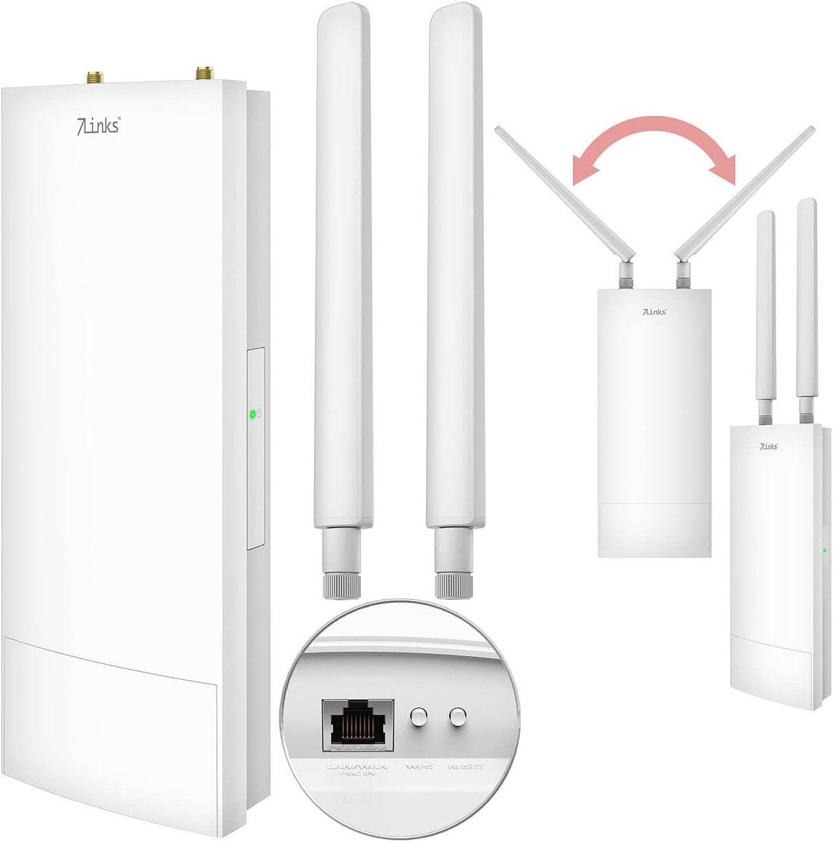 7links WLR-1260 Outdoor WLAN-Repeater – WiFi 6, 3000 Mbit/s, PoE, IP65, bis 150 m Reichweite