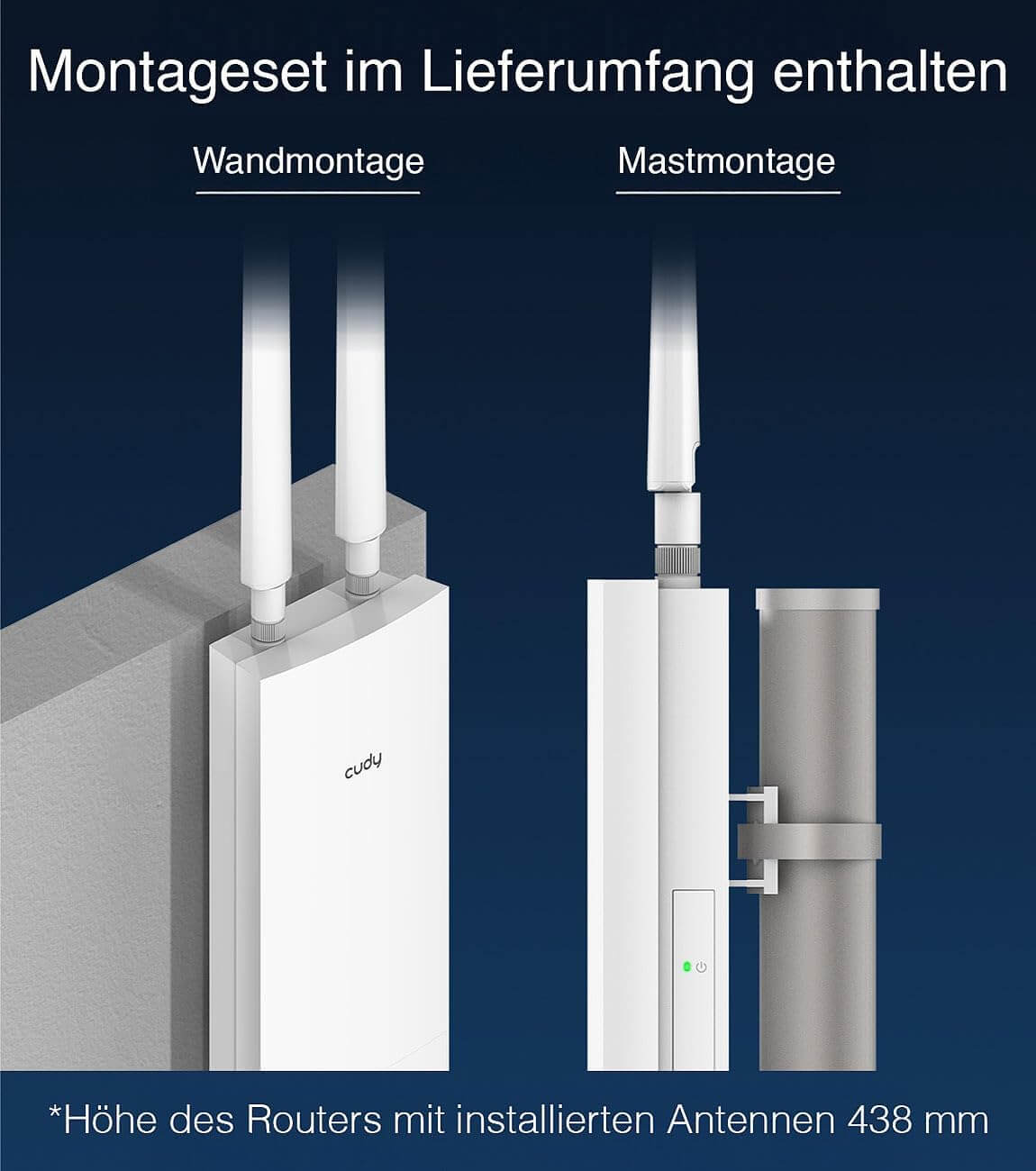 7links WLR-1260 Outdoor WLAN-Repeater – WiFi 6, 3000 Mbit/s, PoE, IP65, bis 150 m Reichweite