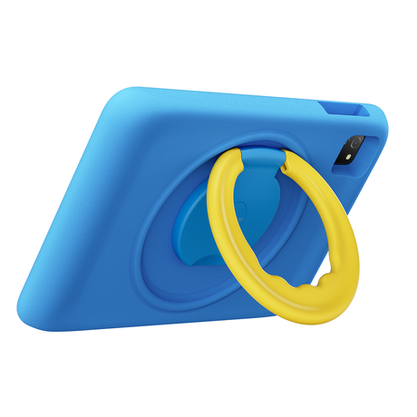 Blackview Tab A6 Kids – seitlicher Standmodus mit integriertem Haltering in Blau