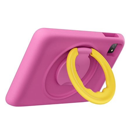 Blackview Tab A6 Kids – seitlicher Standmodus mit integriertem Haltering in Pink
