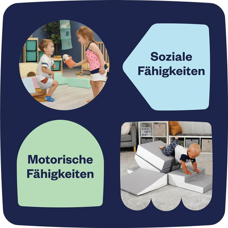 Bunte Schaumstoffbausteine in verschiedenen Formen und Farben für Kinder