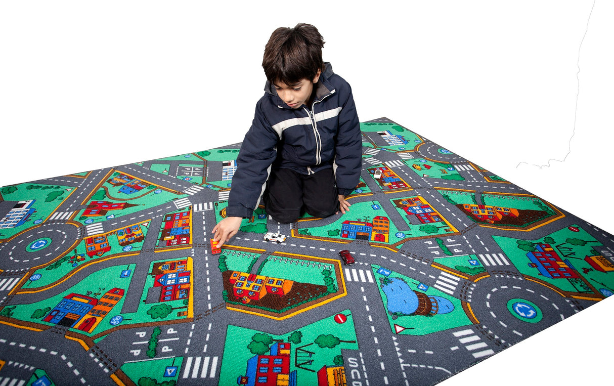 Sumo Didactic - Verkehrsmatte für Kinder 240x160cm – fördert Verkehrserziehung, Bewegung & Koordination ideal für soziales Verhalten
