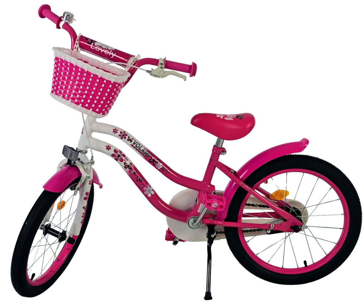 Volare Lovely Kinderfahrrad – Mädchen – 18 Zoll – Rosa Weiß