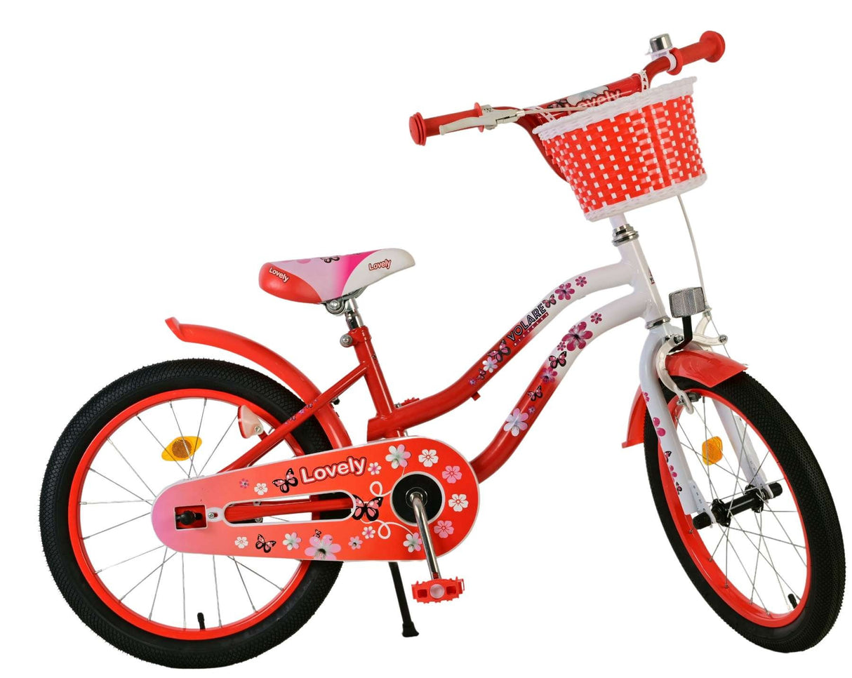 Volare Lovely Kinderfahrrad – Mädchen – 18 Zoll – Rot Weiß