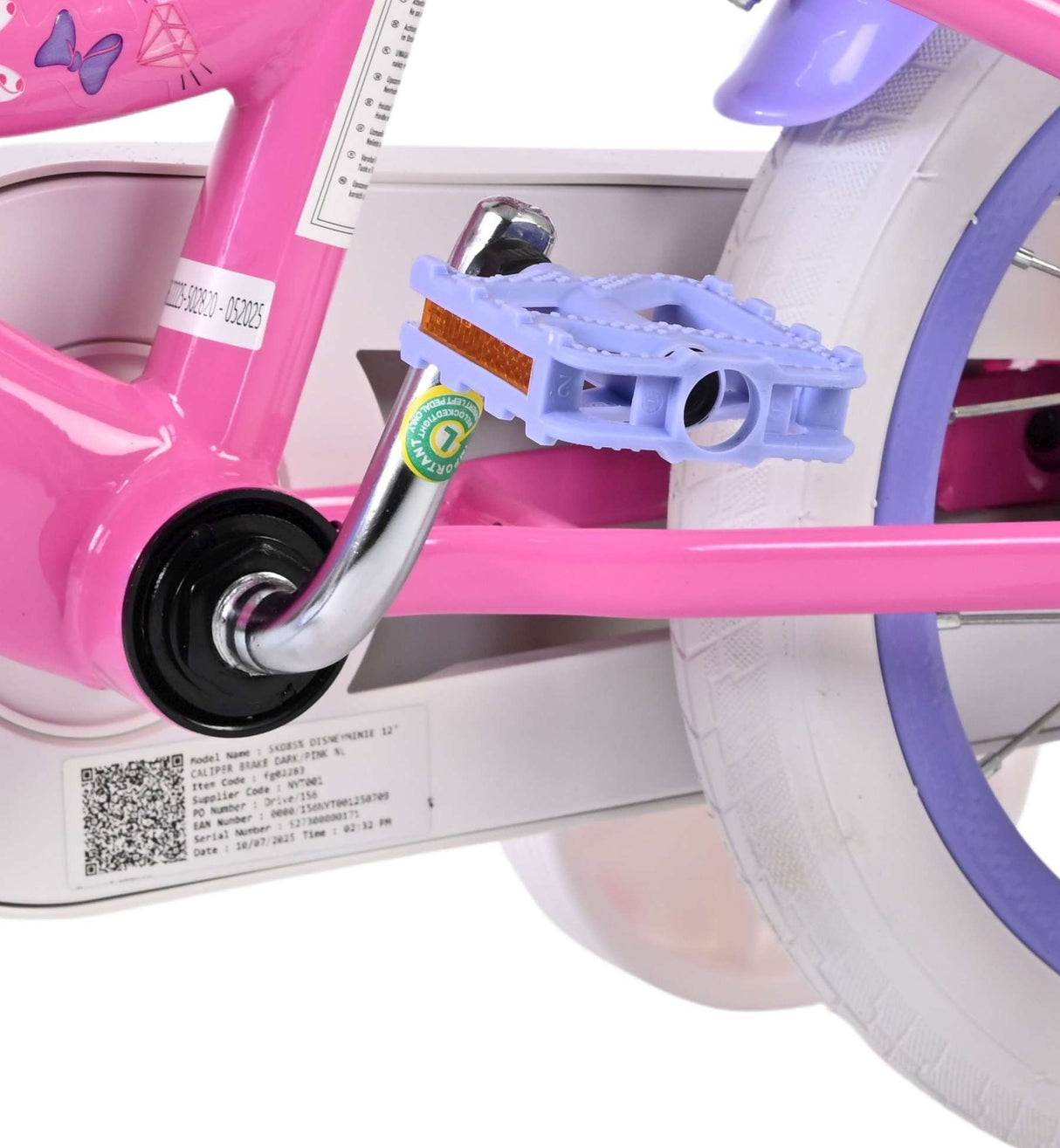 Volare Disney Minnie – die süßeste Minnie aller Zeiten! Kinderfahrrad - Mädchen - 12 Zoll - Rosa - Zwei Handbremsen