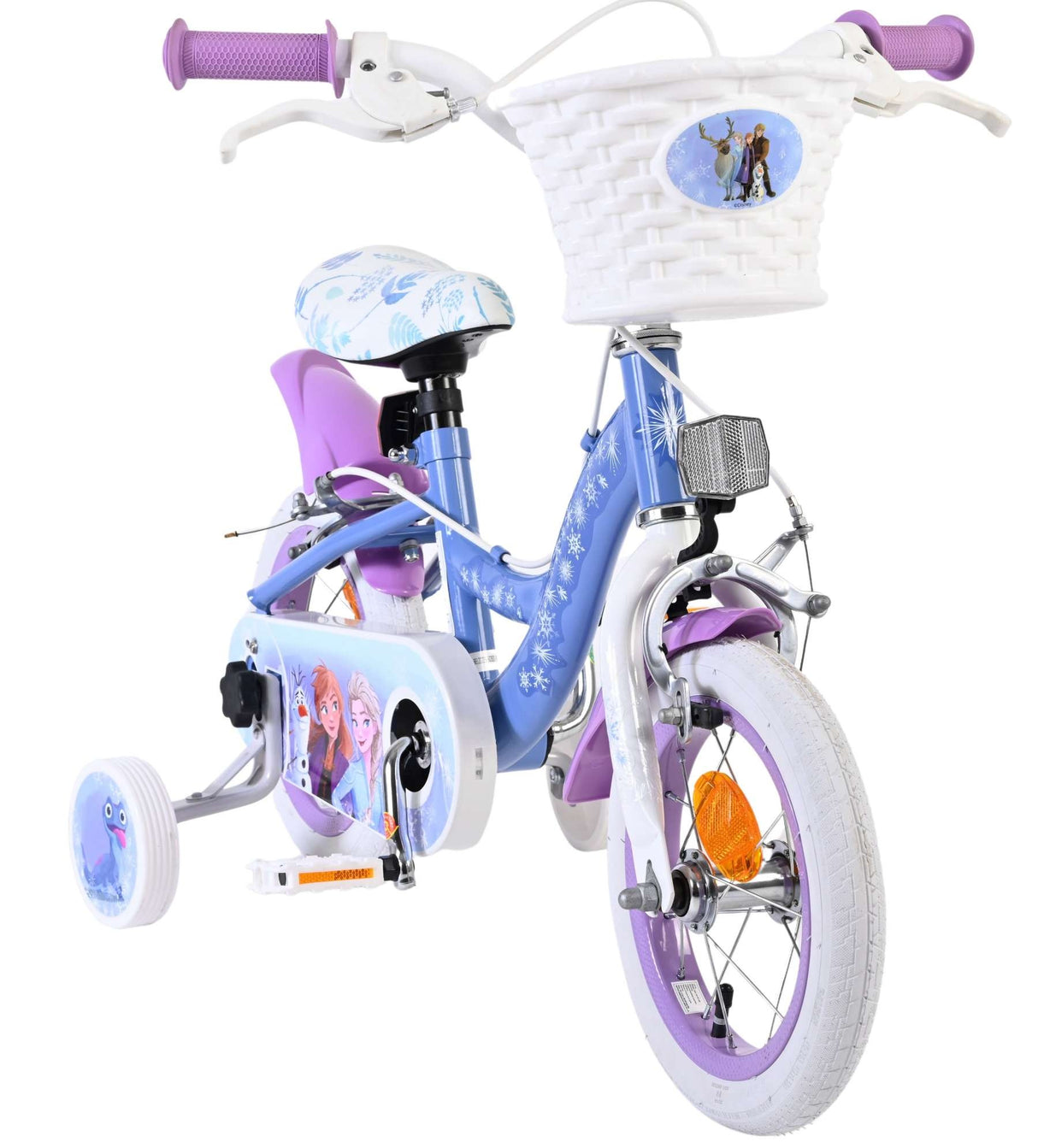 Volare Disney Frozen 2 Kinderfahrrad - Mädchen - 12 Zoll - Blau/Lila - Zwei Handbremsen