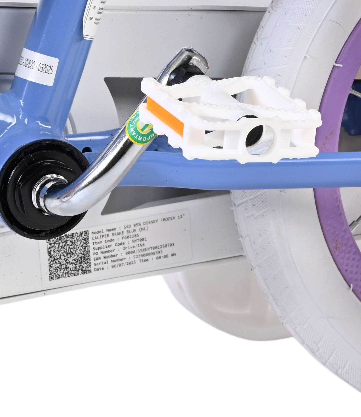 Volare Disney Frozen 2 Kinderfahrrad - Mädchen - 12 Zoll - Blau/Lila - Zwei Handbremsen