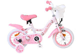 Rosa Kinderfahrrad mit Hello Kitty-Motiv und Stützrädern
