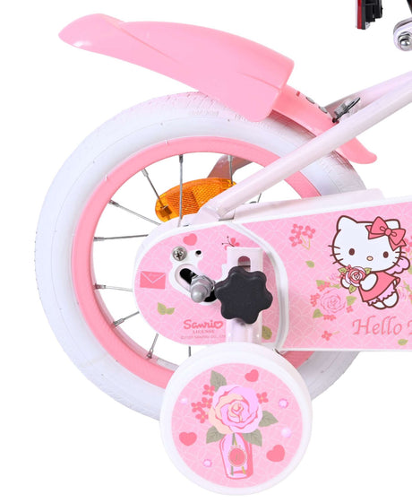 Rosa Kinderfahrrad mit Hello Kitty Design und weißen Reifen