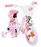 Rosa Kinderfahrrad mit Hello Kitty Motiven und Stützrädern