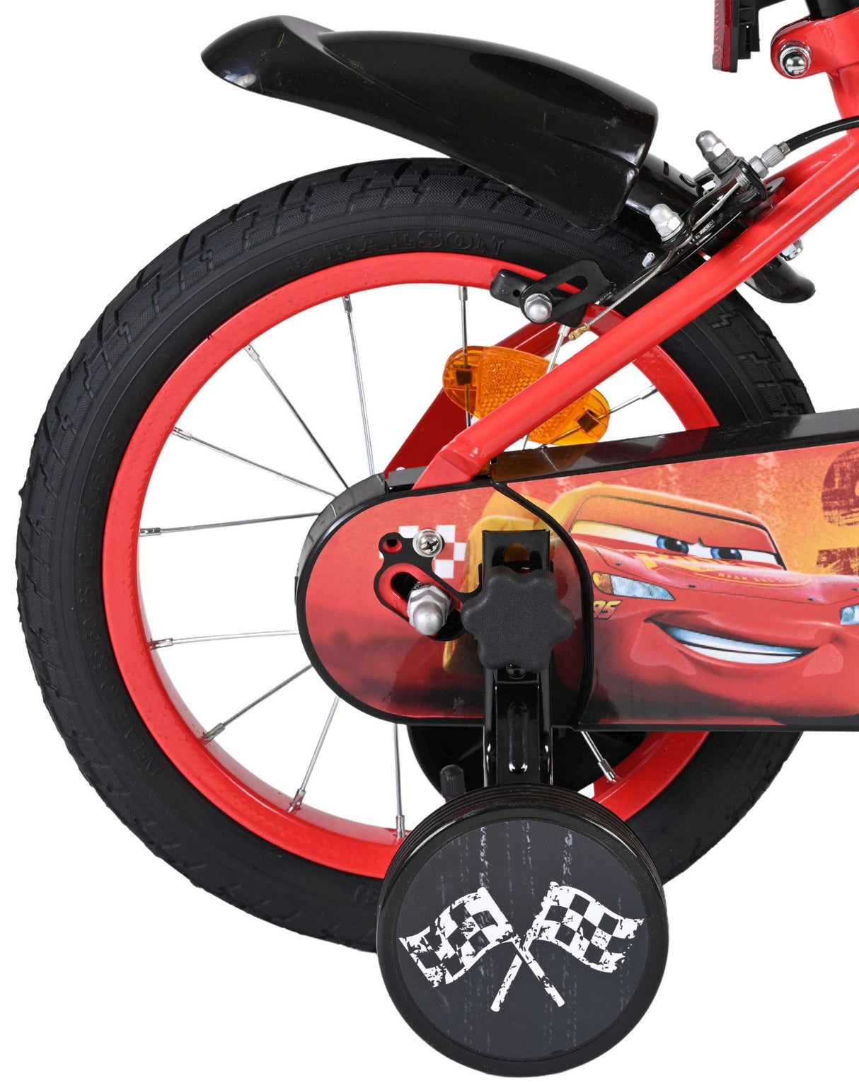 Volare Disney Cars Kinderfahrrad - Jungen - 14 Zoll - Rot - Zwei Handbremsen