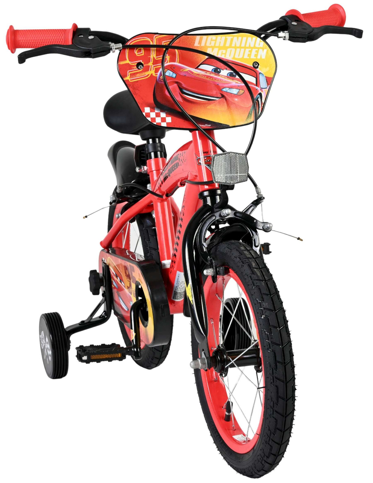 Volare Disney Cars Kinderfahrrad - Jungen - 14 Zoll - Rot - Zwei Handbremsen