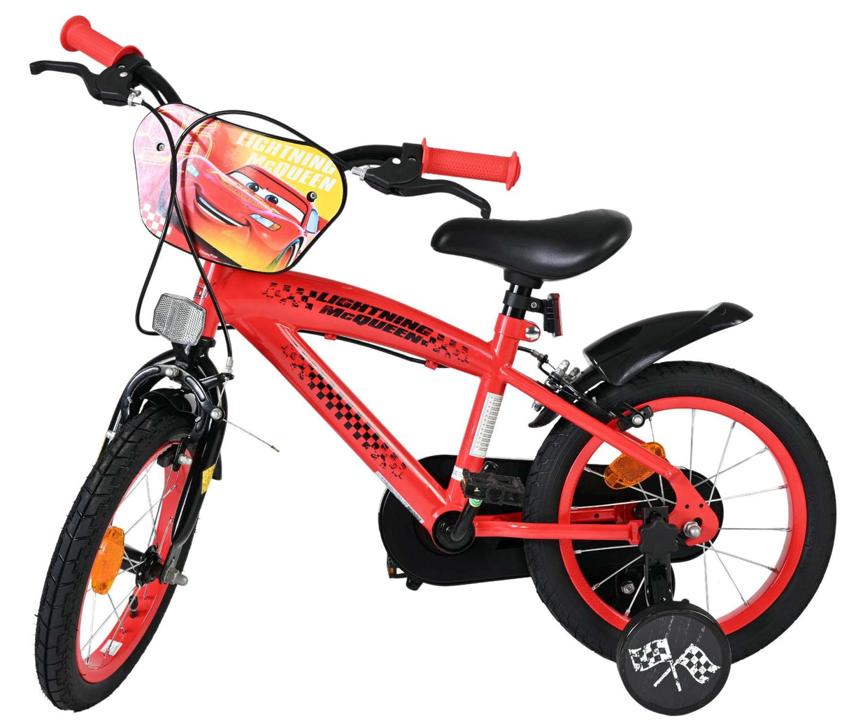 Volare Disney Cars Kinderfahrrad - Jungen - 14 Zoll - Rot - Zwei Handbremsen