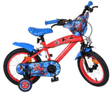 Volare Spider-Man Kinderfahrrad - Jungen - 14 Zoll - Blau/Rot - Zwei Handbremsen