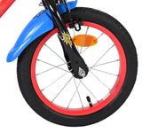 Volare Spider-Man Kinderfahrrad - Jungen - 14 Zoll - Blau/Rot - Zwei Handbremsen