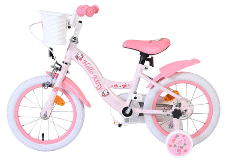 Rosa Kinderfahrrad mit Hello Kitty Design und weißen Reifen