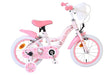 Rosa Kinderfahrrad mit Hello Kitty Design und Korb vorne