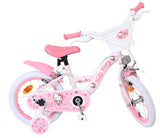 Kinderfahrrad in Pink mit Hello Kitty Motiven und weißen Reifen