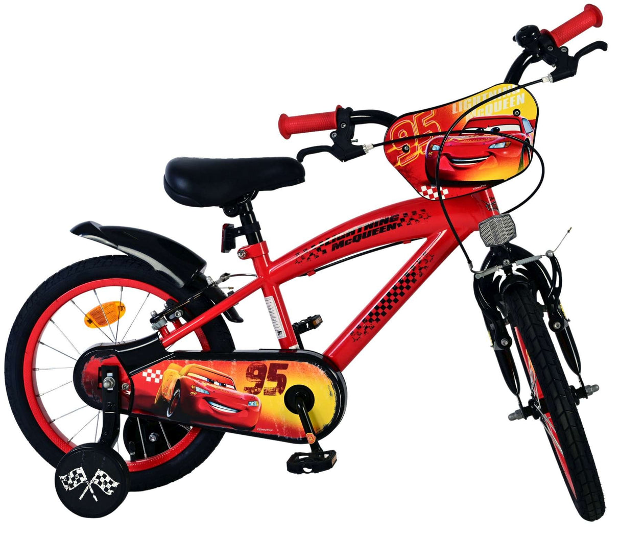 Volare Disney Cars Kinderfahrrad - Jungen - 16 Zoll - Rot - Zwei Handbremsen