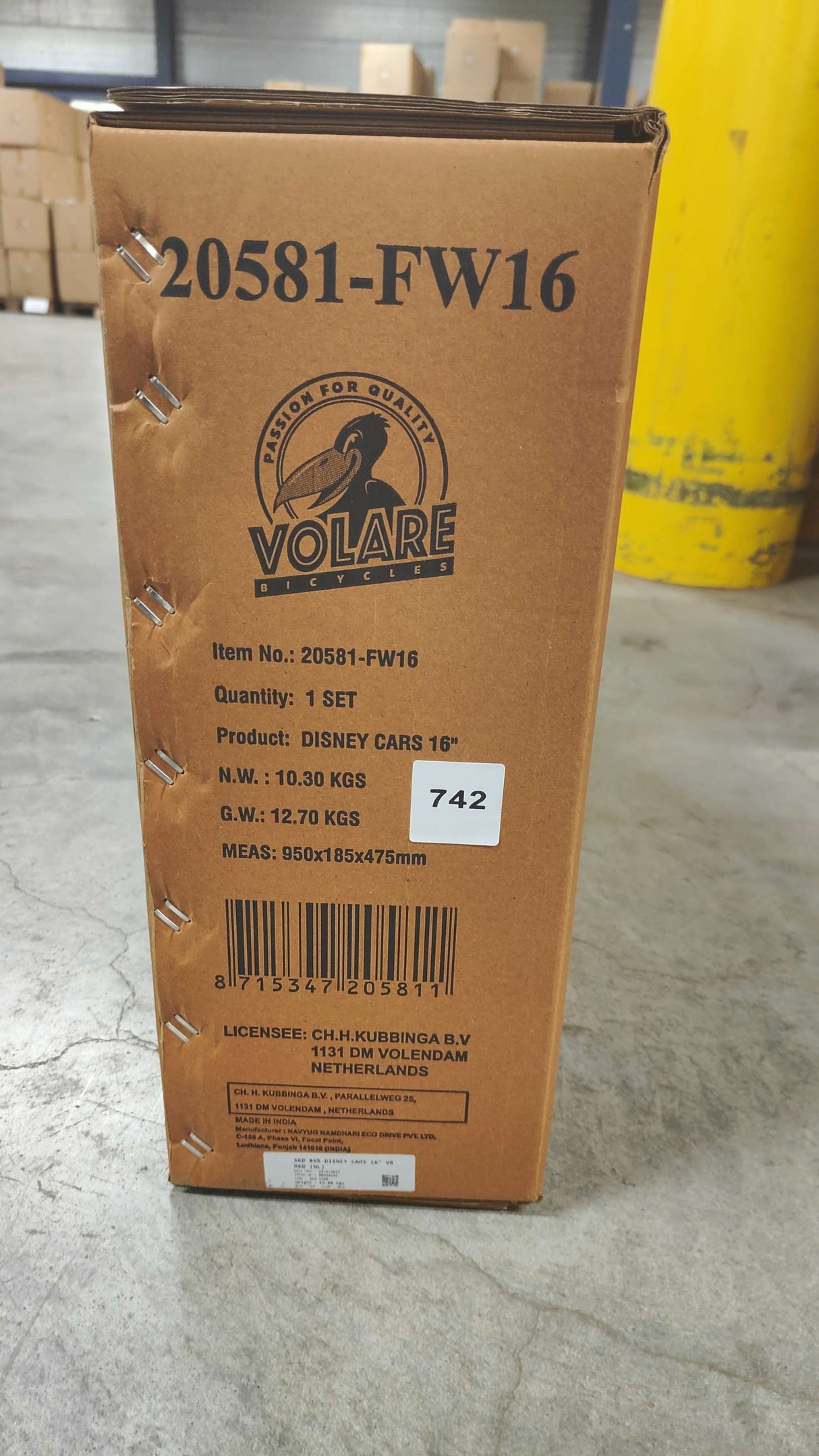 Volare Disney Cars Kinderfahrrad - Jungen - 16 Zoll - Rot - Zwei Handbremsen