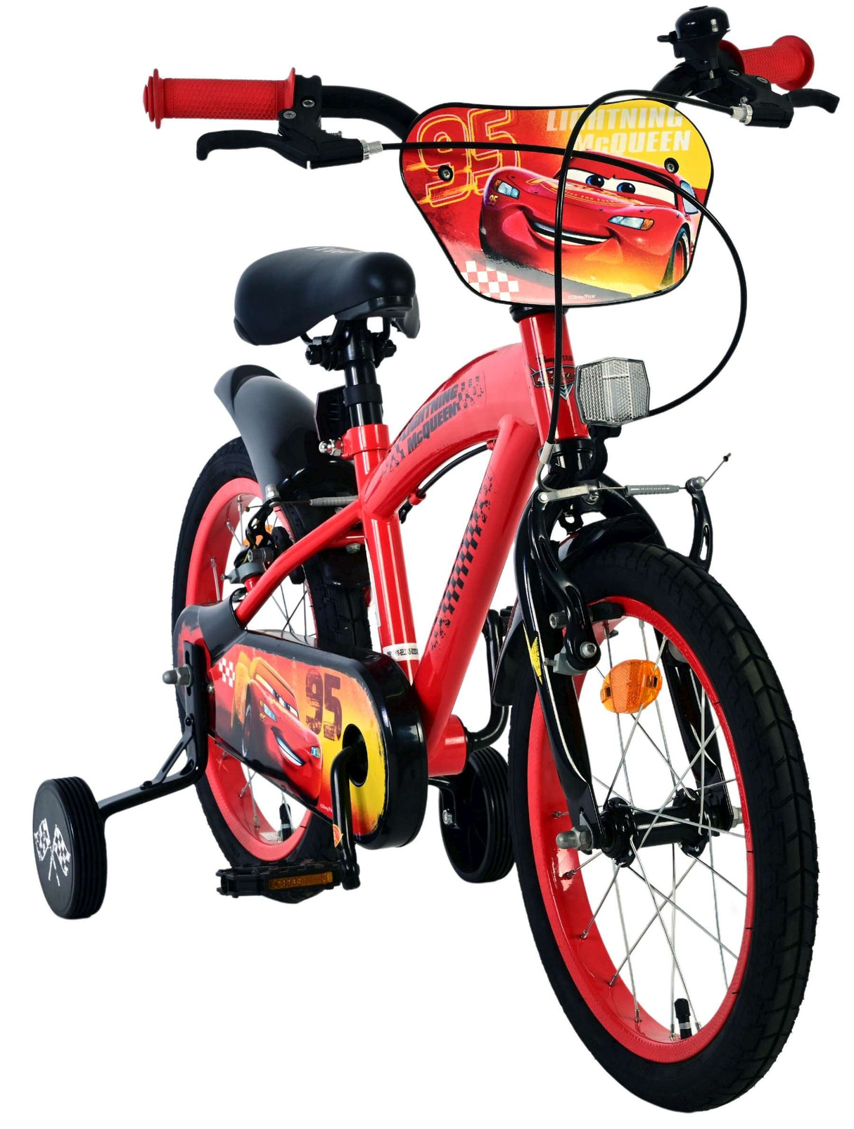 Volare Disney Cars Kinderfahrrad - Jungen - 16 Zoll - Rot - Zwei Handbremsen