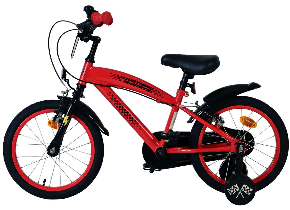Volare Disney Cars Kinderfahrrad - Jungen - 16 Zoll - Rot - Zwei Handbremsen