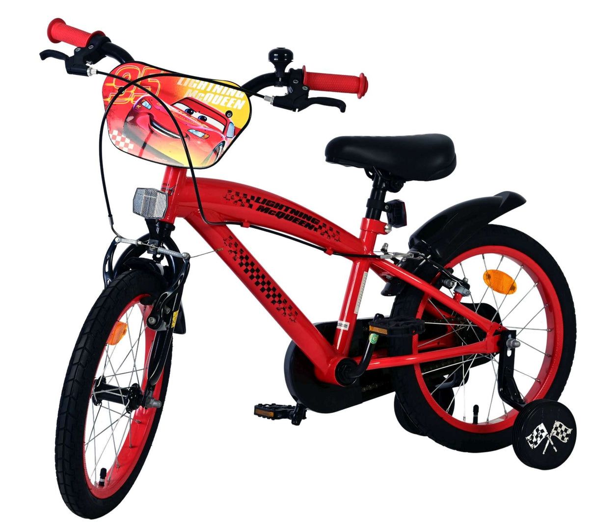 Volare Disney Cars Kinderfahrrad - Jungen - 16 Zoll - Rot - Zwei Handbremsen