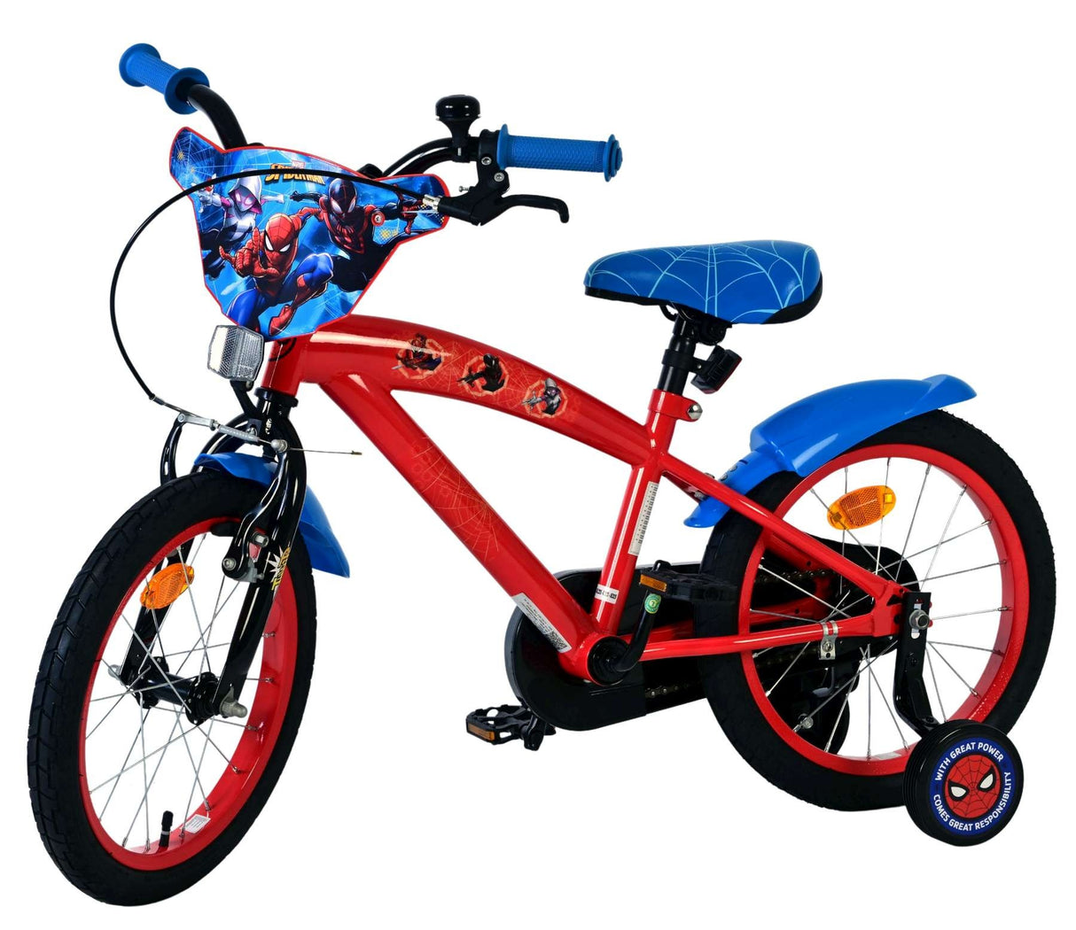 Volare Spider-Man Kinderfahrrad - Jungen - 16 Zoll - Rot