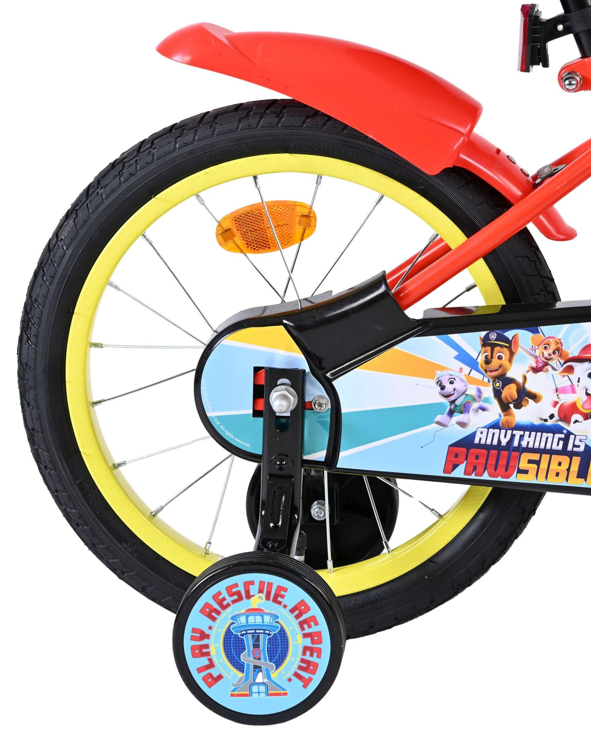 Volare Paw Patrol Kinderfahrrad - Jungen - 16 Zoll - Rot Blau