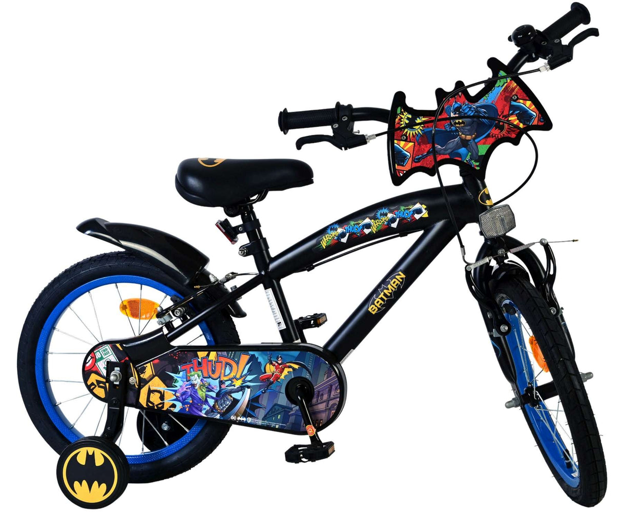 Volare Batman Kinderfahrrad - Jungen - 16 Zoll - Schwarz - 2 Handbremsen
