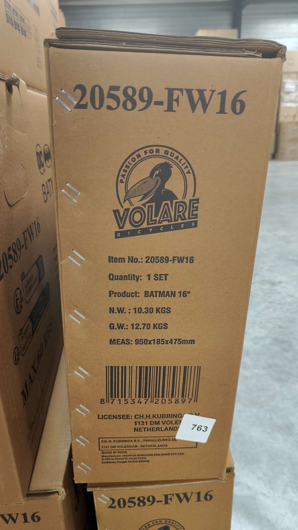 Volare Batman Kinderfahrrad - Jungen - 16 Zoll - Schwarz - 2 Handbremsen