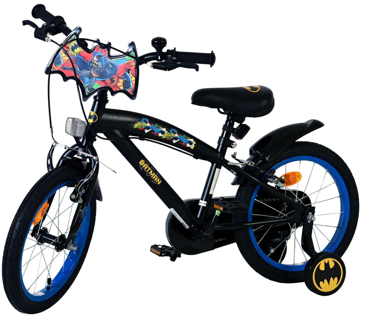 Volare Batman Kinderfahrrad - Jungen - 16 Zoll - Schwarz - 2 Handbremsen