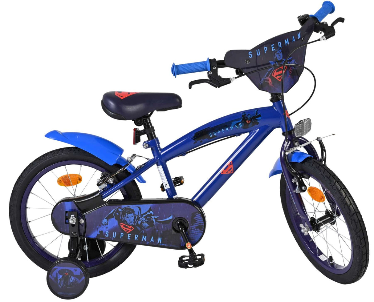 Volare Superman Kinderfahrrad - Jungen - 16 Zoll - Blau - Zwei Handbremsen