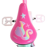 Pinker Fahrradsattel mit buntem, verspieltem Design und Sternenmotiven