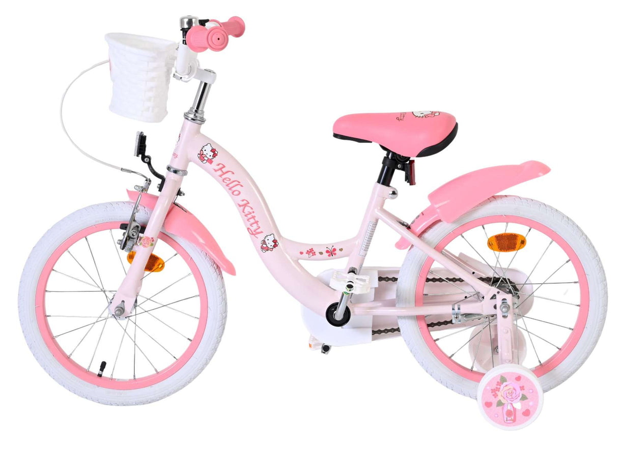 Rosa Kinderfahrrad mit Hello Kitty Design und weißen Reifen