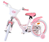 Rosa Kinderfahrrad mit Hello Kitty Design und Korb vorne