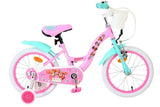 Kinderfahrrad in Pink mit weißen Reifen und niedlichem Design