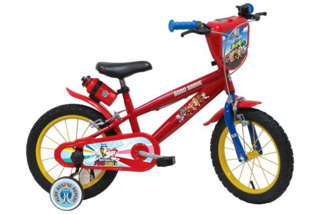 Volare Paw Patrol Kinderfahrrad - Jungen - 14 Zoll - Rot - Zwei Handbremsen