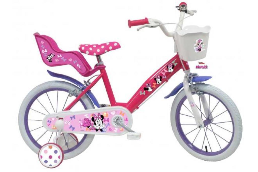 Volare Minnie Cutest Ever! Kinderfahrrad - Mädchen - 16 Zoll - Rosa - Zwei Handbremsen