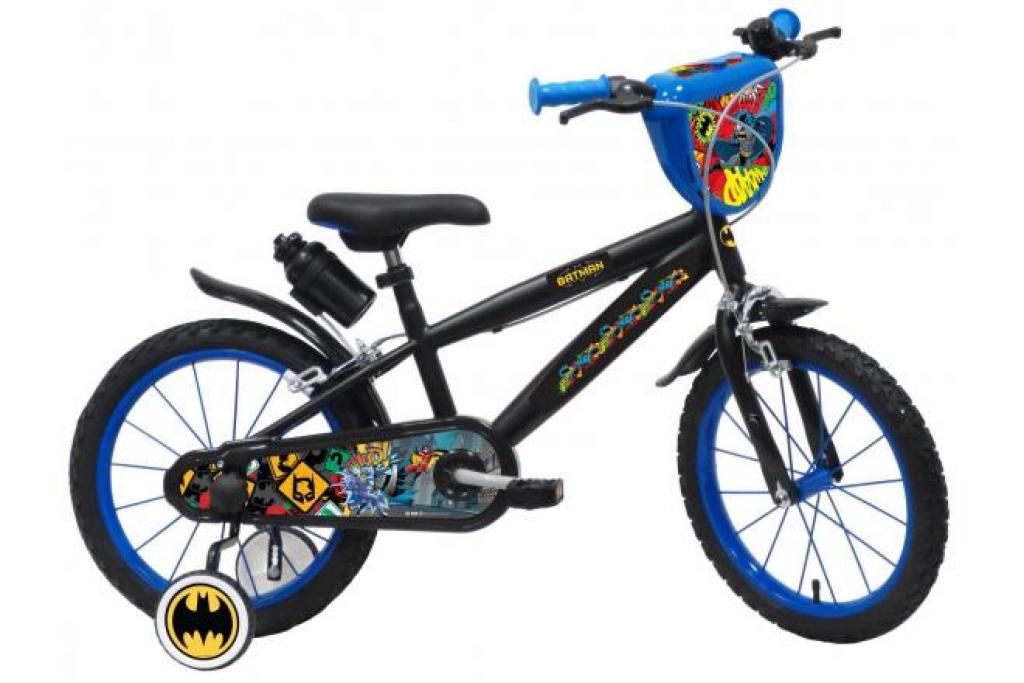Volare Batman Kinderfahrrad 16 Zoll in Schwarz - Sicherheit, Komfort und Spaß in einem!