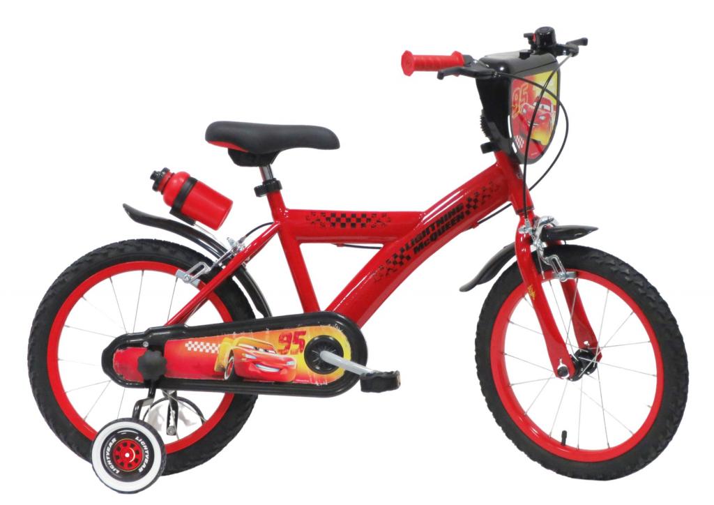Volare Disney Cars Kinderfahrrad - Jungen - 16 Zoll - Rot - Zweihandbremsen